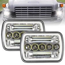 130W Rectangular 5x7/ 6x7 INCH Headlight High Low Beam Headlights Compatible ...