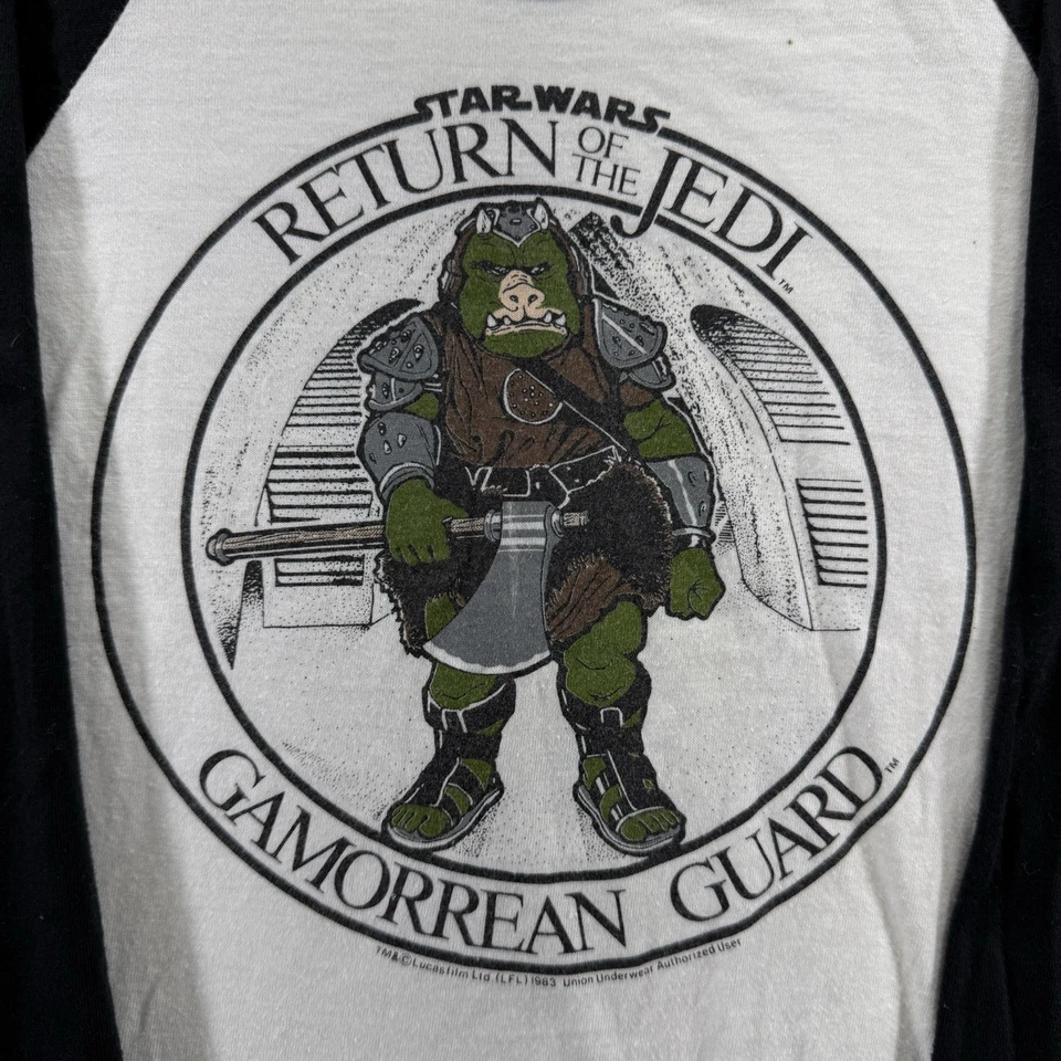 Vintage 1983 Star Wars Shirt Size L (14-16) Return Of The Jedi Gamorrean Guard - Image 3 of 4