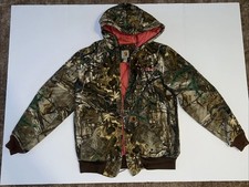 Carhartt Camo Realtree Hooded Pink Quilt Lined Jacket Women Small