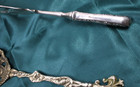 Vintage Silverplate Fish Server & Brass Serving Fork Ornate Unmarked 11.5" 10" — photo 7