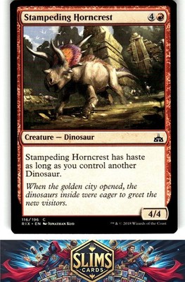 Magic the Gathering MTG Rivals of Ixalan Stampeding Horncrest #116 Buy 2 Get 1