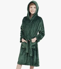 Doctor Unicorn Boys Soft Hooded Bathrobe Kids Warm Gamer Fleece Robe Sleepwear