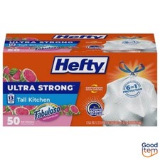 Hefty Ultra Strong Fabuloso Tall Kitchen Drawstring Trash Bags - Watermelon-50ct