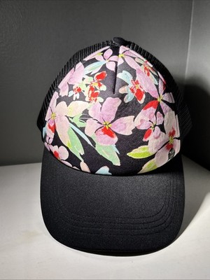 Roxy Womens Beautiful Morning Mesh Trucker Baseball Cap Hat Black Floral