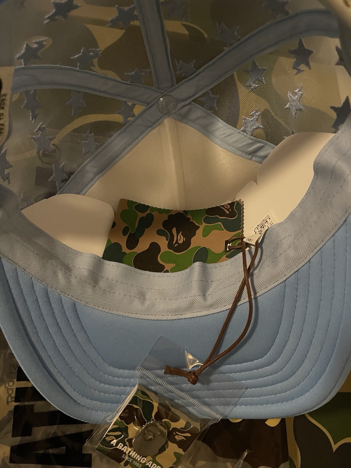 A Bathing Ape Bape Sta All Over Mesh Cap Sax OSFM Very Rare image 4