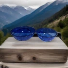 Set Of 2 Pyrex 325 326 Cobalt Blue Glass Mixing Bowl