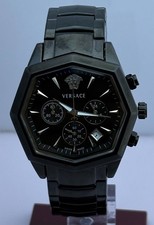 Refurbished Versace V-Atelier Chrono Quartz Black Dial Sub-Sec/Date Wristwatch