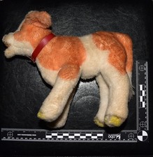 vintage Steiff Bessy cow 12" orange and white mohair plush s111