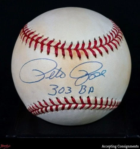 Pete Rose Signed Inscribed "303 BA" Rawlings Official OMLB Baseball AUTO JSA COA