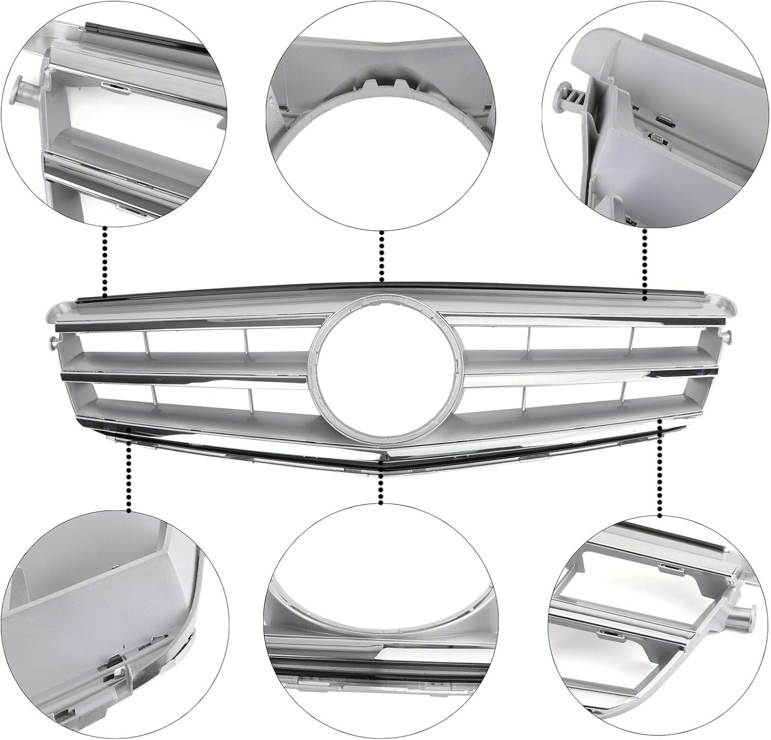 Griglia Sport Mercedes W204 S204 Mascherina Calandra SILVER-LOOK