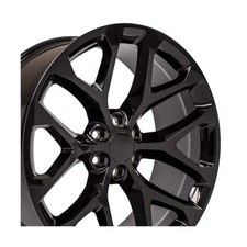 24 Inch Rims, Fit For GM Trucks SUVs, Snowflake Wheels, Gloss Black