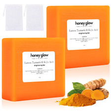 Honey Glow Lemon Turmeric Kojic Soap Bar, Turmeric Soap Bar for Face Body, Nat