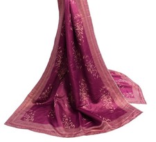 Sushila Vintage Purple Indian Dupatta Blend Silk Printed Long Stole Scarves