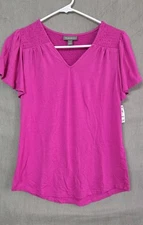 Style&co Flutter Knit Fuchsia Tulip Women's Top Size XS