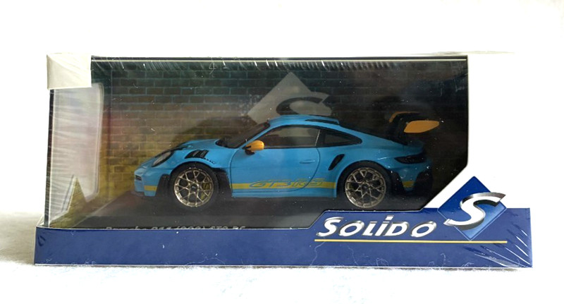 Solido 1:43rd Scale Porsche 911 (992) GT3 RS, 2023, Riviera Blue