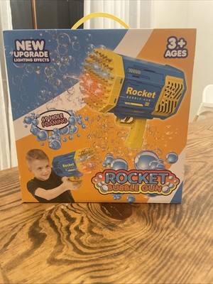 Pink Rocket Bubble Gun 69 Hole Foaming Bazooka Bubble Machine Pink