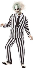 Beetlejuice Costume Black And White Striped Suit Cosplay Adult Mens Large
