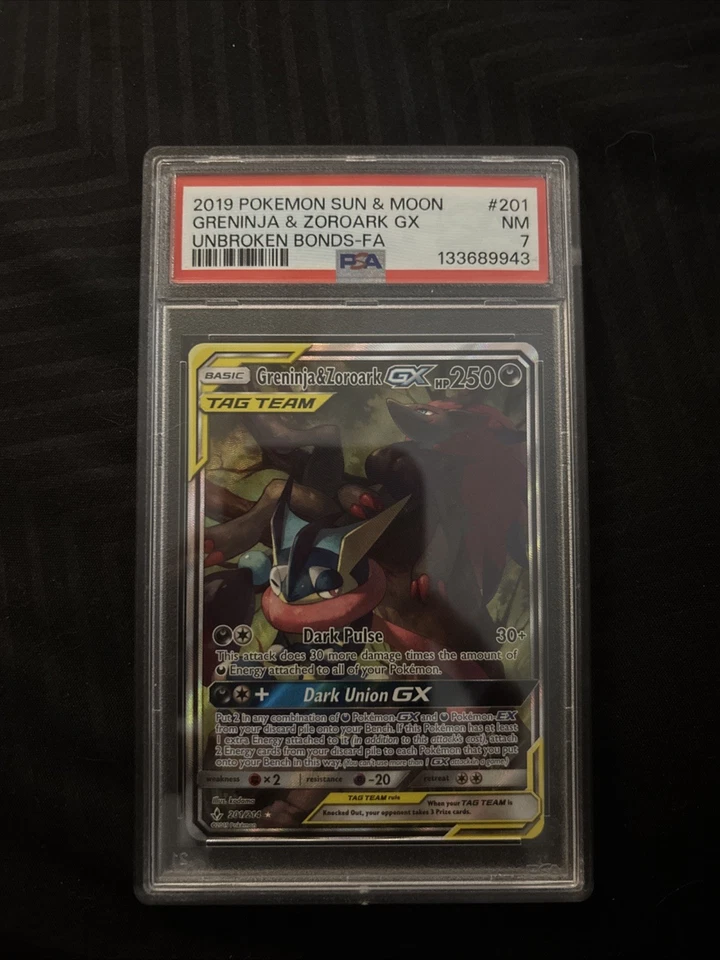 2019 POKEMON SUN & MOON GRENINJA & ZOROARK GX UNBROKEN BONDS-FA #201 NEAR MINT - Image 2 of 3