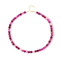Cavill Halskette Damen Achat Pink 925 Silber Vergoldet 45Cm Echtschmuck