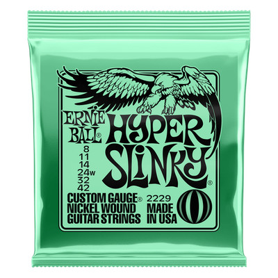 Ernie Ball #2229 Hyper Slinky Nickel Wound Electric Guitar Strings, 8-42
