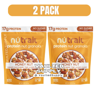 NuTrail Honey Nut Protein Granola 2 Pack 22 oz Each   17g Protein, Exp 06/26