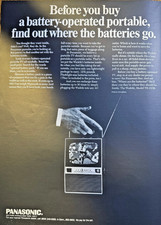 1968 Vintage Magazine Advertisement Panasonic Portable TVs