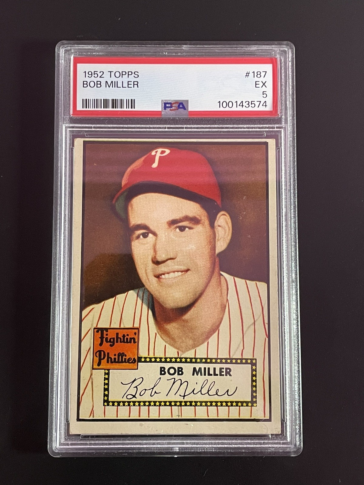 1952 Topps Baseball #187 Bob Miller PSA 5