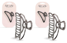 Kitsch Metal Hair Clips for Women - Durable  Elegant Metal Claw Clips 2 pack 