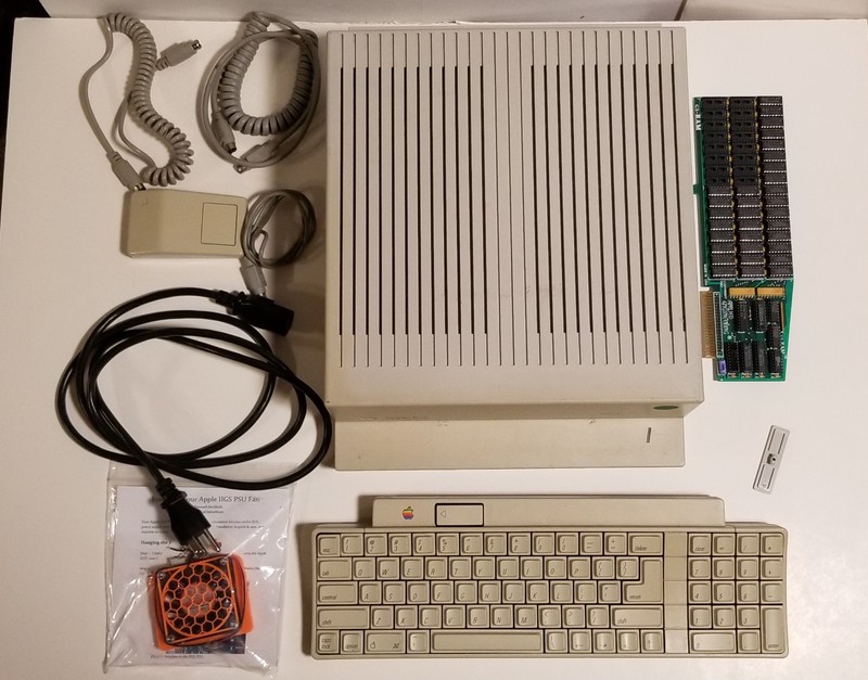 Vintage Apple IIgs Woz limited edition computer with keyboard, mouse, & more