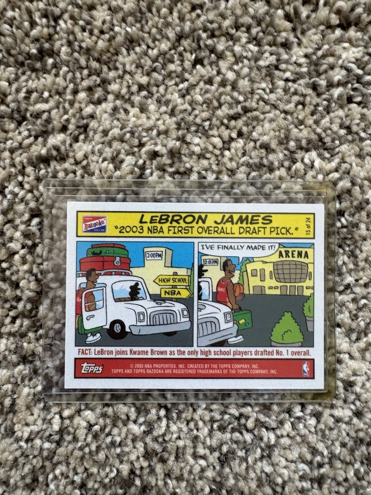 LeBron James 2003-04 Topps Bazooka Comics Rookie #15 RC Cleveland Cavaliers