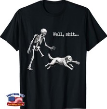 Funny Skeleton Chasing Dog Humor Pet Lover Halloween T-Shirt