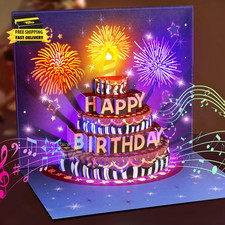 Birthday Cards Fireworks Pop up Cake Light and Music Happy Birthday Gifts Decora