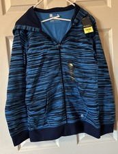NWT Xersion Boys L 14-16 Blue Zip Up Hoodie Brushed Interior