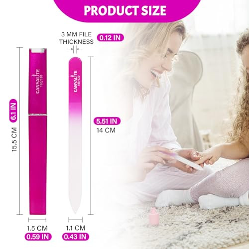 Glass Nail Files for Natural Nails Glass Fingernail File with Case Double - Picture 2 of 6