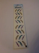 Stickers Paper House Stickers Slims Feathers Repeats Blue Purple Yellow