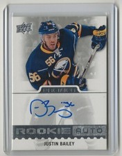 16-17 2017-18 Upper Deck Premier #62 Justin Bailey AUTO 361/399 Rookie Sabres