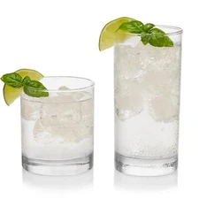 Province 24-Piece Tumbler and Rocks Glass Set, Elegant Drinkware Glasses Set