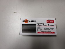 SPOTNAILS GALVANIZED CHISEL POINT STAPLES 3/8" CROWN 1/8" LENGTH 87002 - 20 BXS
