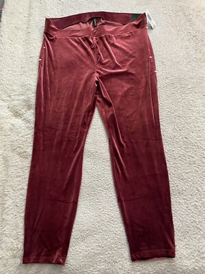 Torrid Women Velour Pearl Side Pull On Cropped Pants Zinfandel Size 4X