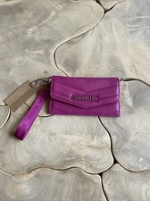 Steve Madden Wristlet Card Wallet Quilted Puff Dark Fuchsia 7.5" x 4" Snap