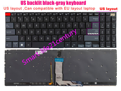 black-gray US backlit Keyboard for Asus  M3500Q M7600 M6500R K6500 K3500 X3500P