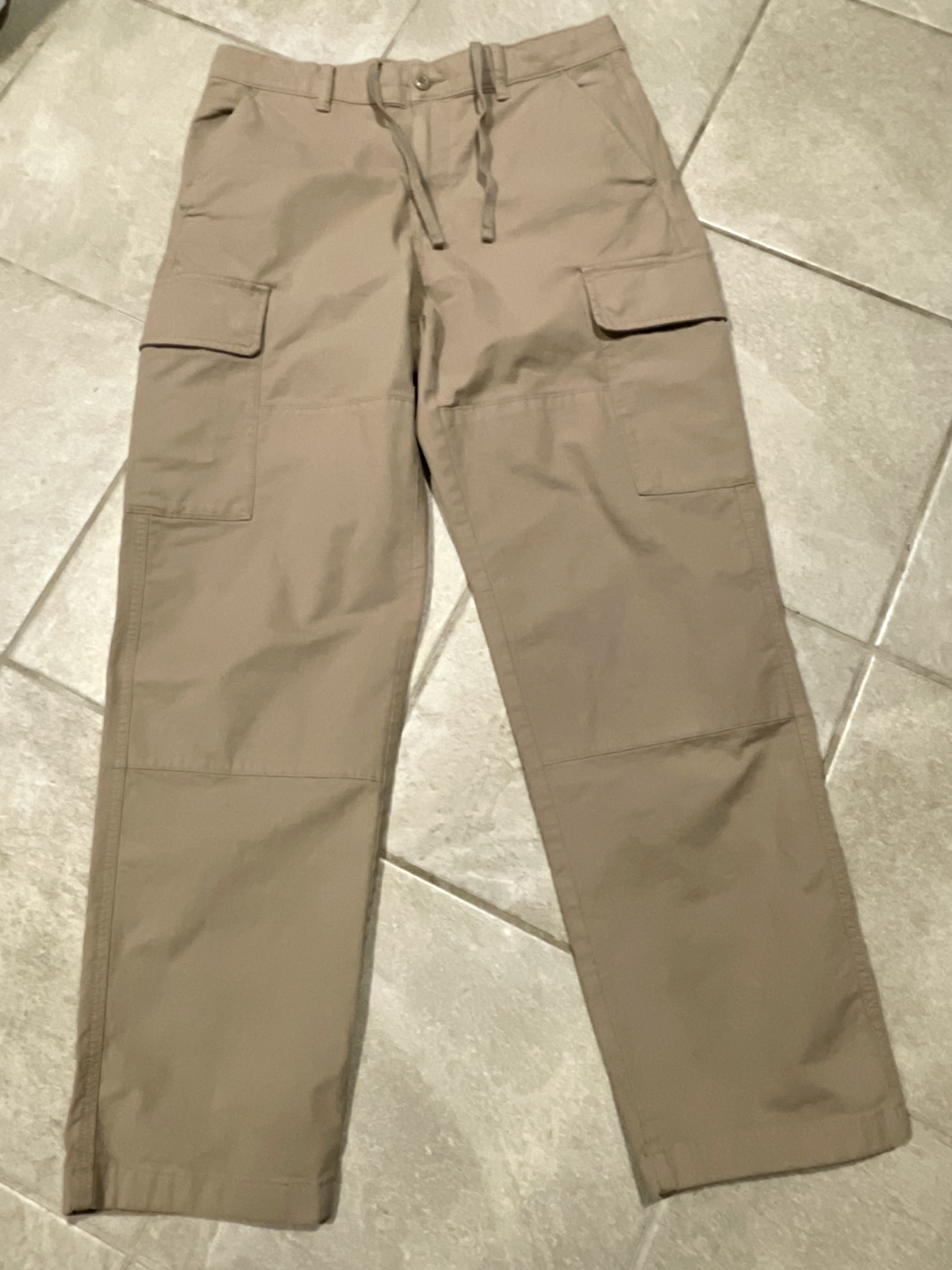 Uniqlo Cargo Pants Mens Medium 32x30 Utility Pockets Baggy Y2K Beige Tan NWOT-image