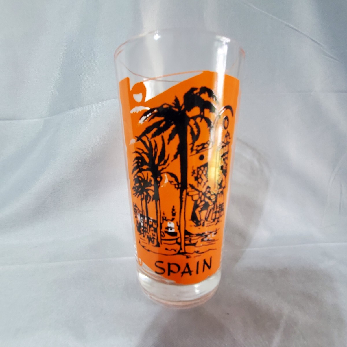Vintage Spain Souvenir Drinking Glass Orange | eBay