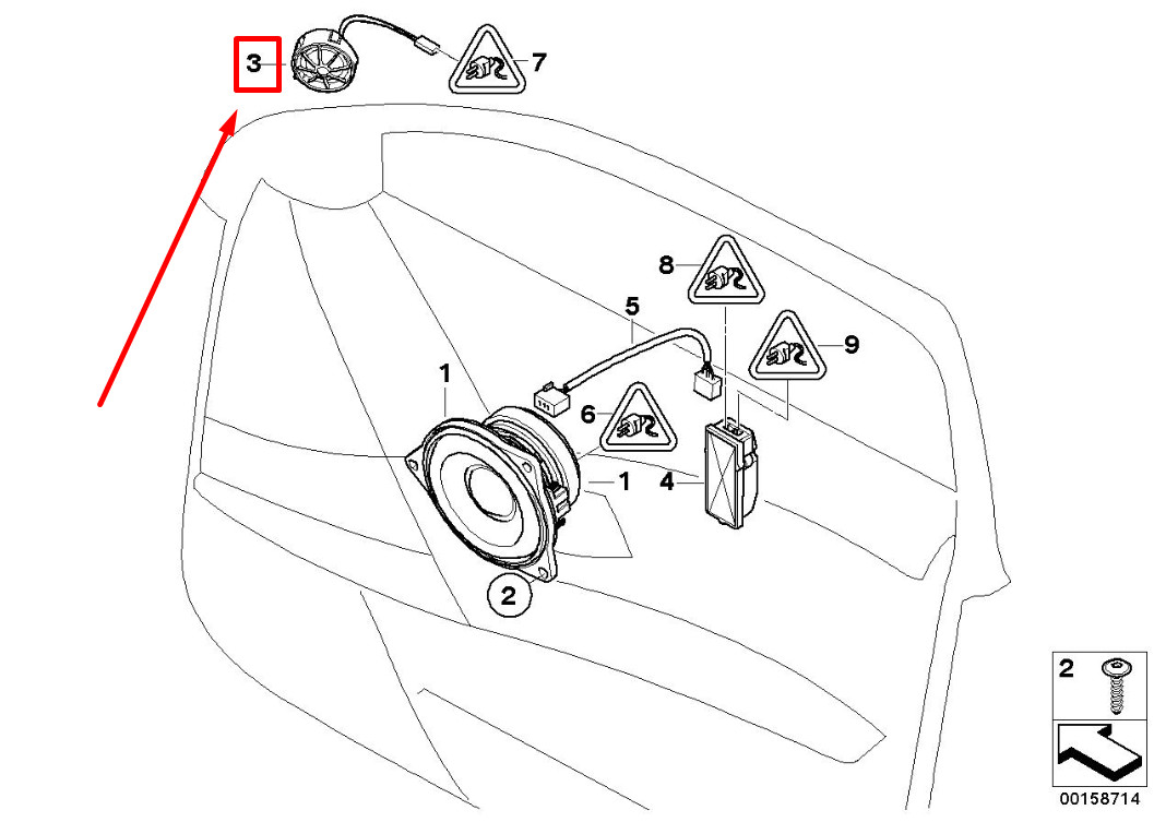 NEW BMW X6 E71 FRONT DOOR INDIVIDUAL AUDIO TWEETER 7842193 
