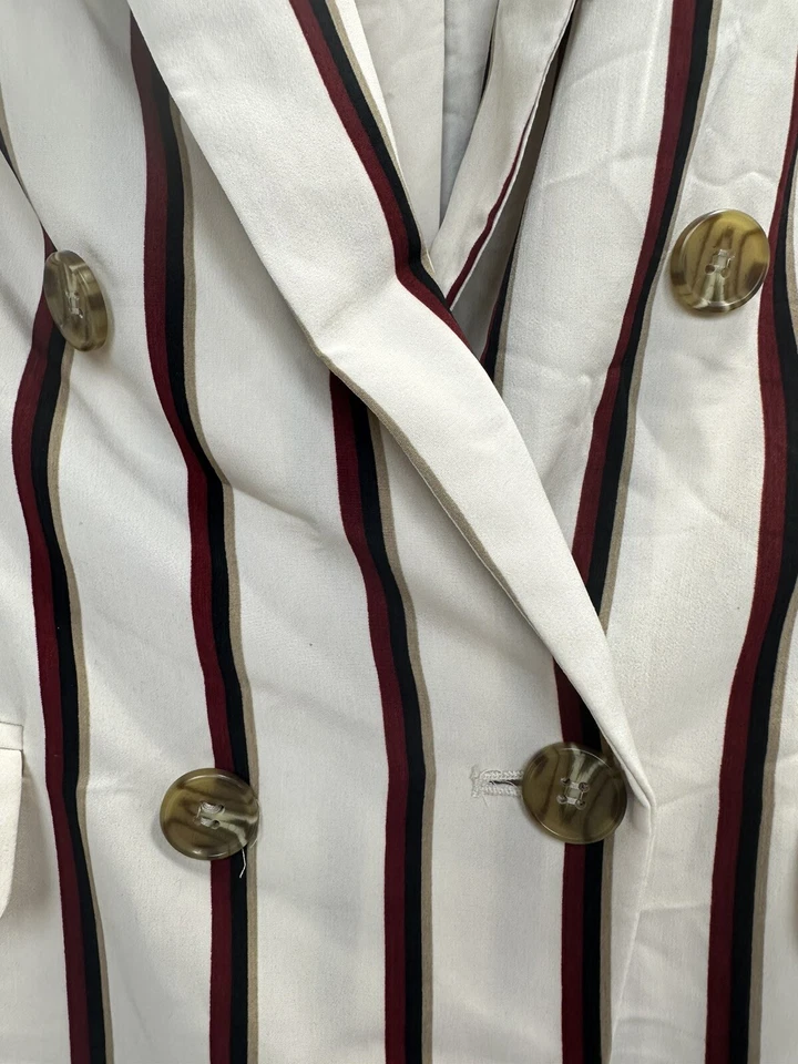 Chaleco Vince Camuto Mujer Talla 8 Caqui Rojo Negro Marrón Rayas Poliéster Top Nuevo con Etiquetas Foto 3 de 4