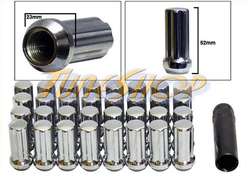32 Chrome Lug Nuts – M14x1.5, 2.32” Long, Duplex Acorn, 7/8” Hex – Conical Seat (Aftermarket Only)
