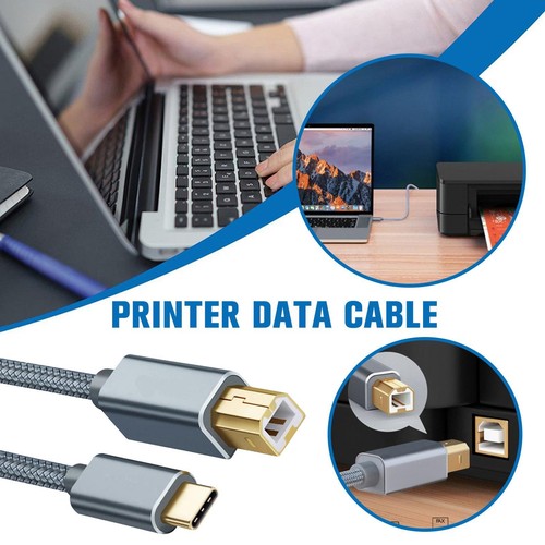 USB Type-C to USB B 2.0 Printer Cable Scanner Laptop; X1E0 Prof N4M4 W2F2 E L5G9