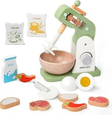 Wooden Mixer Set, Mixer Sets for Kids Toddler, Toy Mixer Playset Play Kitchen Ac