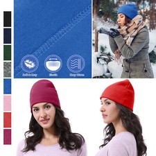 Beanie Hat Cap Solid Plain Knit Ski Skull Cuff Winter Warm Slouchy Men Women