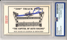 Indianapolis Indy 500 Tour Ticket Signed Mario Andretti PSA DNA COA Autograph F1